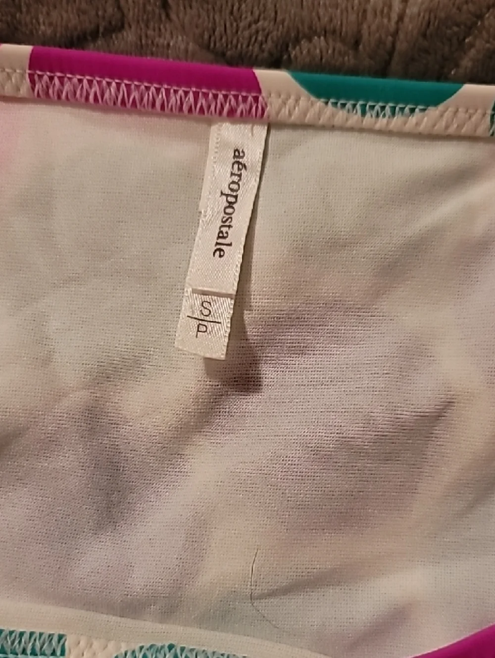 Vintage 2010 Aeropostale Polkadot Triangle Bikini With Reversable Patterned Top - Picture 7 of 11